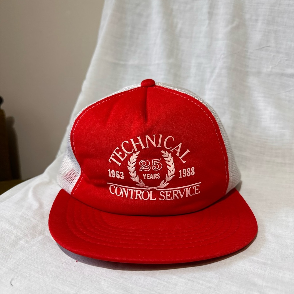1980’s Vintage Red Technical Control Service Trucker Hat